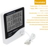 Digital termometer, hygrometer och klocka med extern sond