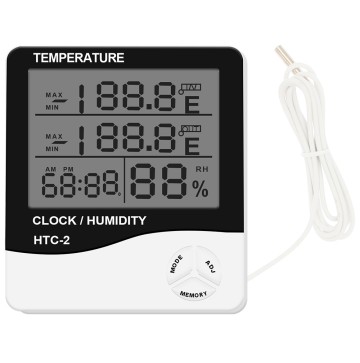 Digital termometer, hygrometer och klocka med extern sond