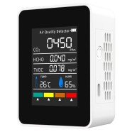 Luftkvalitetsmätare 5-i-1 CO₂ TVOC HCHO Temperatur Luftfuktighet – Inomhusbruk