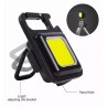 Mini LED-ficklampa 500 lumen – nyckelringslampa med magnet, karbinhake och USB-laddning