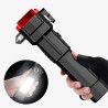 LED-ficklampa med nödhammare, bältesklippare och powerbank