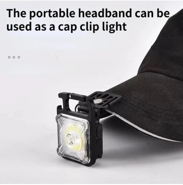 LED COB-kepslampa – Klippbar lampa för keps, pannband och hatt