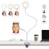Ringlampa med flexibel arm och mobilhållare
