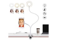 Ringlampa med flexibel arm och mobilhållare